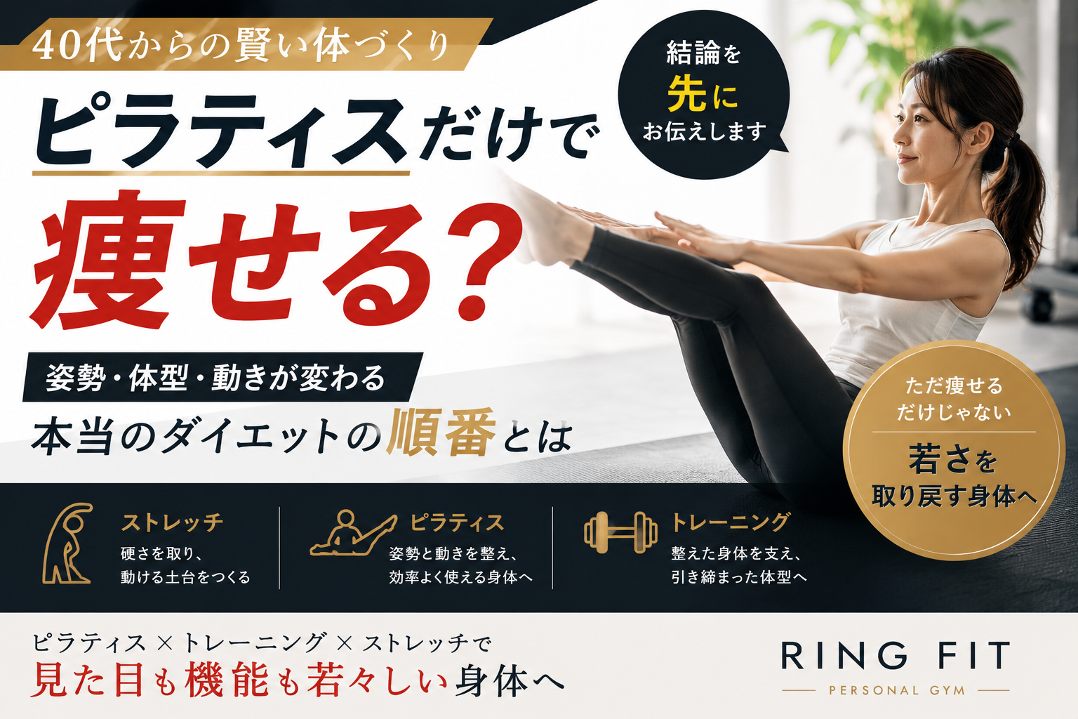 ピラティスだけで痩せる？
